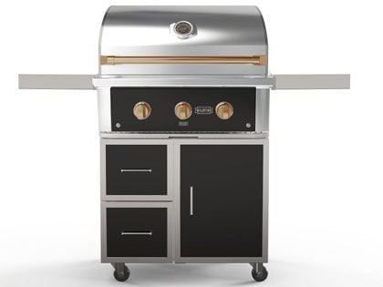 Wildfire Ranch Pro 30-Inch 2-Burner Black 304 Stainless Steel Freestanding Gas Grill - Brushed Bronze Accents