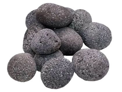 Warming Trends 1-2 Inch Gray and Black Lava Stone - 50 Pounds