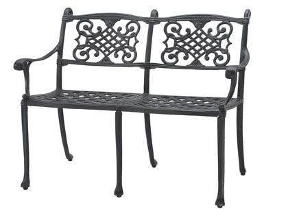 Gensun Michigan 43-Inch Cast Aluminum Patio Bench with Optional Seat Cushions