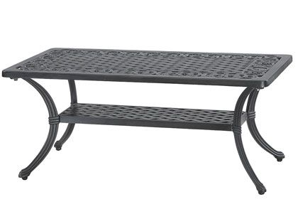 Gensun Michigan Cast Aluminum 21 X 42-Inch Rectangular Outdoor Patio Coffee Table
