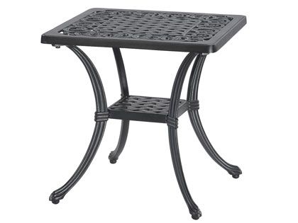 Gensun Michigan Cast Aluminum 21-Inch Square Outdoor Patio End Table