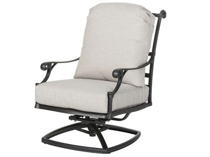 Gensun Michigan Cast Aluminum Outdoor Patio High Back Swivel Rocking Lounge Chair