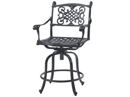Gensun Michigan Cast Aluminum Swivel Balcony Height Armchair with Optional Seat Cushion