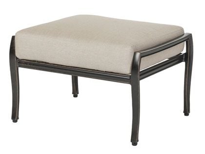 Gensun Edge Cast Aluminum Ottoman with Optional Cushion