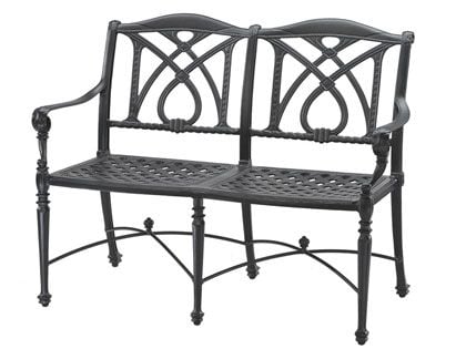 Gensun Grand Terrace 46-Inch Cast Aluminum Patio Bench with Optional Seat Cushions