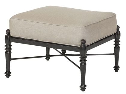 Gensun Grand Terrace Cast Aluminum Ottoman with Optional Cushion