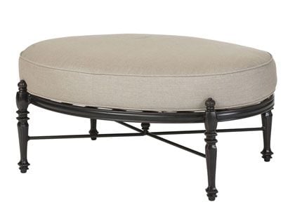 Gensun Grand Terrace Cast Aluminum Oval Ottoman with Optional Cushion