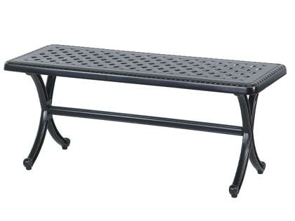 Gensun Grand Terrace 42-Inch Cast Aluminum Backless Patio Bench with Optional Seat Cushions