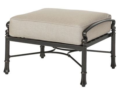 Gensun Bella Vista Cast Aluminum Ottoman with Optional Cushion