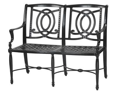 Gensun Bel Air 45-Inch Cast Aluminum Patio Bench with Optional Seat Cushions