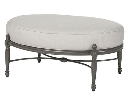 Gensun Bel Air Cast Aluminum Oval Ottoman with Optional Cushion