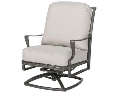 Gensun Bel Air Cast Aluminum High Back Swivel Rocking Patio Lounge Chair