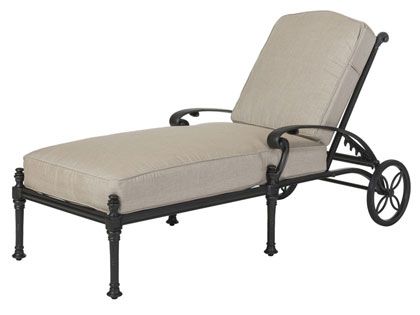 Gensun Florence Cast Aluminum Outdoor Patio Chaise Lounger