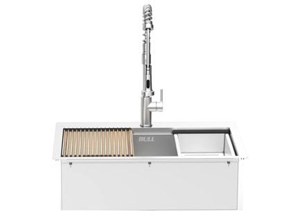 Bull 30-Inch Stainless Steel Dual Mount Sink with Faucet and Accessories