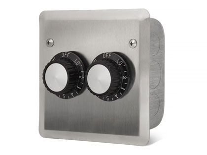 Infratech 120V Double Input Regulator Stainless Steel Wall Plate And Deep Gang Box