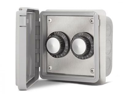 Infratech 240V Double Input Regulators Stainless Steel Flush Mount Plate With Deep Gang Box And Waterproof Cover