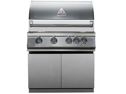 Whistler 32-Inch 4-Burner Built-In Gas Grill  on Stainless Steel Cabinet With Rear Infrared Burner, Grill Lights, Rotisserie Kit & Cover