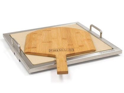 Fire Magic Pizza Stone Kit w/ Wooden Pizza Peel