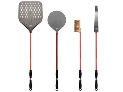 Alfa 36-Inch 4-Piece Pizza Peel Set - Red