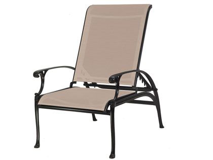 Gensun Michigan Cast Aluminum Sling Outdoor Patio Reclining Chair