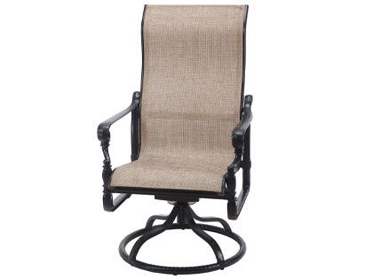 Gensun Grand Terrace Cast Aluminum Sling High Back Swivel Rocker