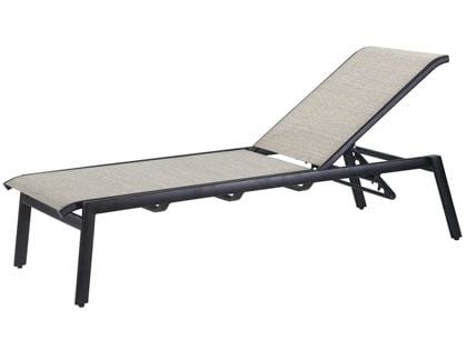 Gensun Echelon Cast Aluminum Sling Stacking Patio Chaise Lounger