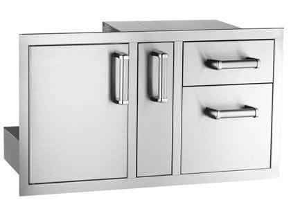 Fire Magic Premium Flush 36-Inch Access Door With Platter Storage And Double Drawer With Soft Close