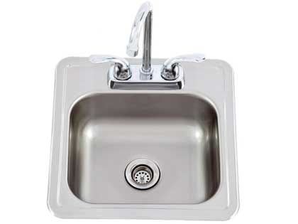Lion 15 X 15 Outdoor Rated Stainless Steel Sink With Hot/Cold Faucet