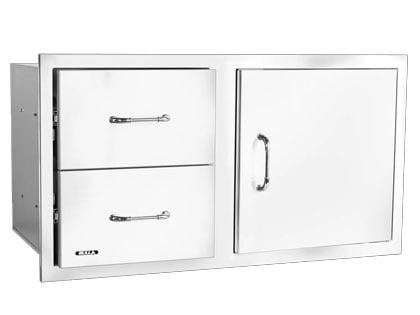 Bull 38-Stainless Steel Reversible Access Door & Double Drawer Combo with Reveal