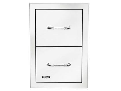 Bull 15-Inch Stainless Steel Double Access Drawer with Reveal