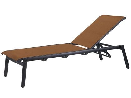 Gensun Echelon Cast Aluminum Padded Sling Stacking Chaise Lounger