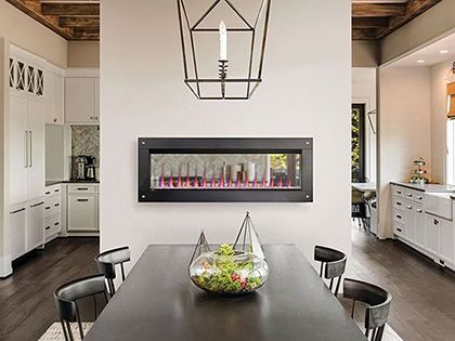 Napoleon 60-Inch CLEARion Elite See-Thru Electric Fireplace with Decorative Black Trim Kit
