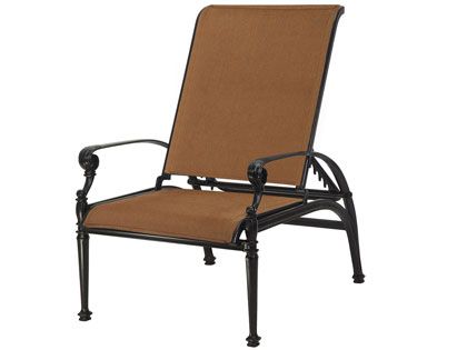 Gensun Grand Terrace Cast Aluminum Padded Sling Reclining Chair