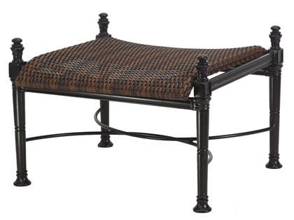 Gensun Florence Cast Aluminum Woven Ottoman