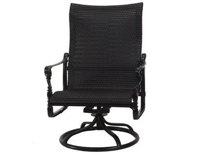 Gensun Grand Terrace Cast Aluminum Woven High Back Swivel Rocking Lounge Chair
