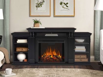 Calie 67-Inch Electric Fireplace TV Stand in Black