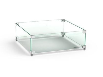 American Fyre Designs Square Glass Wind Guard, 19.25 x 19.25 Inches