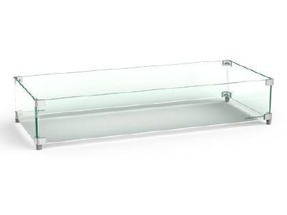 American Fyre Designs Milan Linear Glass Wind Guard, 51.5 x 14.5 Inches