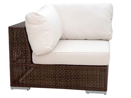 Hospitality Rattan Atlantis Outdoor Wicker Modular Corner Chair with Cushions