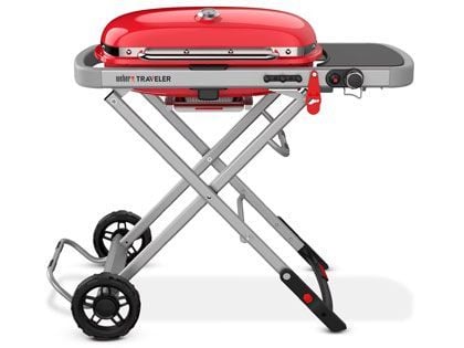 Weber Traveler Folding Portable Propane Gas Grill - Red