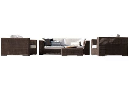 Hospitality Rattan 5-Piece Atlantis Outdoor Wicker Modular Cushion Sofa Set