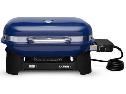 Weber Lumin Compact Portable 1560 Watt Electric Grill - Deep Ocean Blue