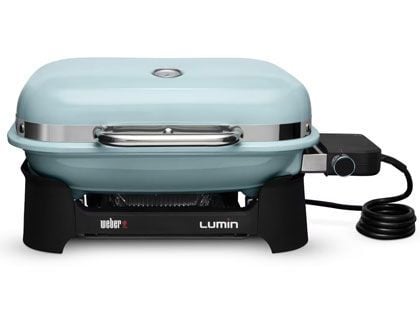 Weber Lumin Compact Portable 1560 Watt Electric Grill - Ice Blue