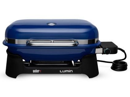 Weber Lumin Portable 1560 Watt Electric Grill - Deep Ocean Blue