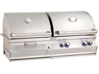 Fire Magic Aurora A830i 52-Inch Built-In Gas And Charcoal Combo Grill with Side Infrared Burner, Backburner & Rotisserie Kit