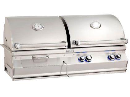 Fire Magic Aurora A830i 52-Inch Built-In Gas And Charcoal Combo Grill with Backburner & Rotisserie Kit
