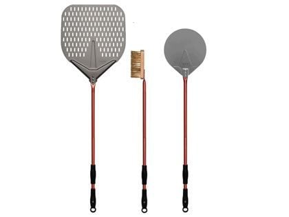 Alfa 36-Inch 3-Piece Pizza Peel Set - Red