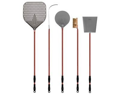 Alfa 48-Inch 5-Piece Pizza Peel Set - Red