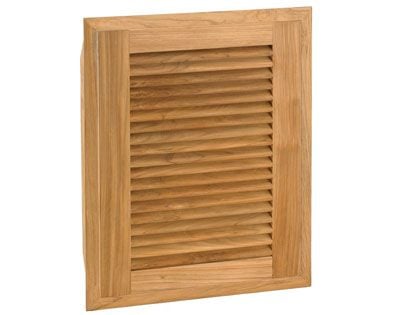 Pacific Teak Millworks 18-Inch Louvered Panel Teak Wood Single Access Door - Left Hinged