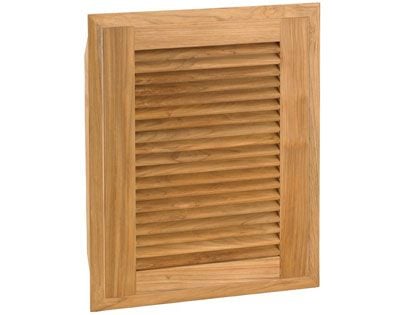 Pacific Teak Millworks 18-Inch Louvered Panel Teak Wood Single Access Door - Right Hinged